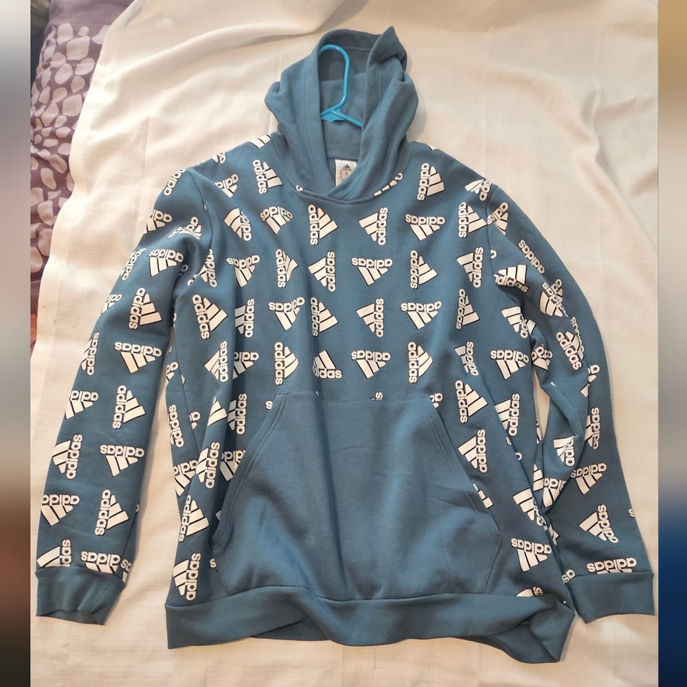 Adidas Men's Patterned Blue Sweatshirt. Comfortable And Durable.